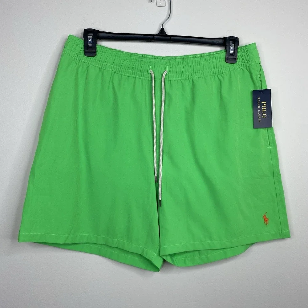 Polo Ralph Lauren Men's XL Neon Green Swim Trunks Shorts Mesh Lined‎